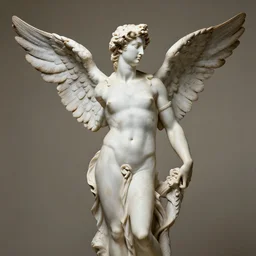 sculpture of aphrodite with wings hyperrealistic style made by michelangelo