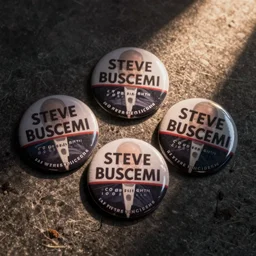 Steve Buscemi for president campaign buttons