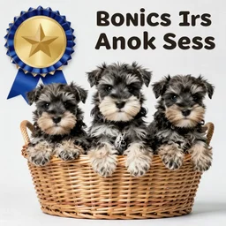 a basket of miniature schnauzer puppies, award winning photo