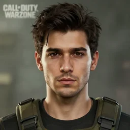 a call of duty : warzone version of the face of a person named keifer milkumself
