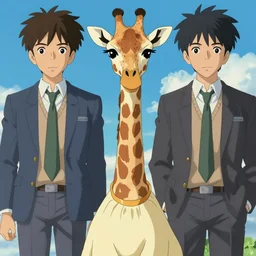 a giraffe wearing a dress, illustration concept art anime key visual trending pixiv fanbox by wlop and greg rutkowski and makoto shinkai and studio ghibli and kyoto animation symmetrical facial features