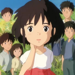 close - up, accurately shaped face, volumetric light, posing in miniskirt. by takashi takeuchi, yoshiyuki sadamoto, amagaitaro, makoto shinkai, krenz cushart, asao urata, pixiv. 9 0 s