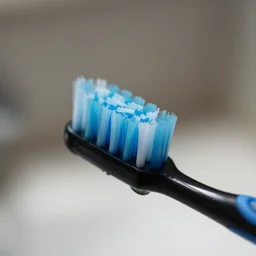black and blue toothbrush