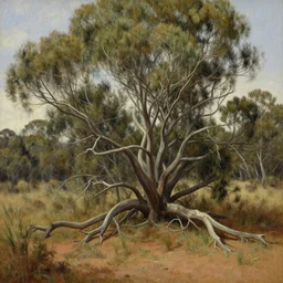 a highly detailed painting of the australian bush by thomas cole