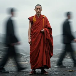 future monk, high fashion, high contrast, science fiction, hd, overcast, motion blur, by alex grey, by roger dean