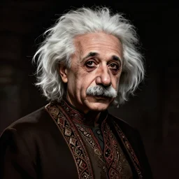 a portrait of a Kurdish Albert Einstein in Kurdish clothes by Greg Rutkowski, digital art, horror, chiaroscuro, trending on artstation, anime arts, featured on Pixiv, HD, 8K, highly detailed, good lighting, beautiful, epic, masterpiece