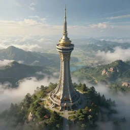 a tower on the edge of forever, fantasy art, detailed, cinematic