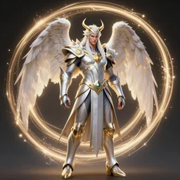 archangel tyrael, diablo fanart, glowing spiral background, path traced, octane render, highly detailed, high quality, deviantart, digital portrait, hd