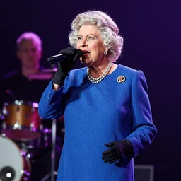 The Queen of England performing at a rock concert