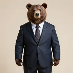 bear wearing suit professional photo