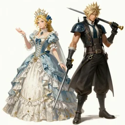 detailed illustrations final fantasy 7 remake, rococo and gothpunk, artstation, painting by gaston bussiere and ruan jia and conrad roset and alphonse mucha and bouguereau and fenghua zhong,