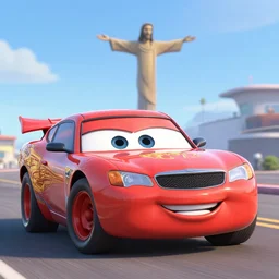 car jesus christ chrysler as a car from cars 2, as a car from the movie pixar's cars 3, cinestill,