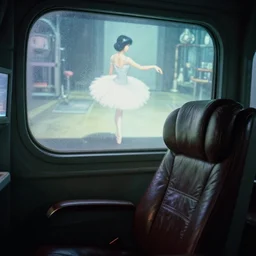 fuji 5 0 r, 3 5 mm ; closeup alien medical bay interior film still leather seat foggy window wall view scene like ; in the background projection of beautiful hyperrealistic film still from kagemusha movie of seinen manga ballerina scene in style of 1 9 9 0 frontier in porcelain 3 5 mm photography magazine architectural studio edition, highly detailed, cinematic lighting, 8 k