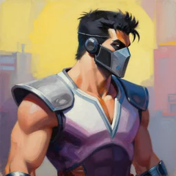 greg manchess portrait painting of cyrax from mortal kombat as overwatch character, medium shot, asymmetrical, profile picture, organic painting, sunny day, matte painting, bold shapes, hard edges, street art, trending on artstation, by huang guangjian and gil elvgren and frank frazetta
