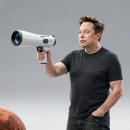 Elon Musk invents valve\'s portal gun and using it to get to Mars hyper-realistic, octane render, studio lighting, 3D 8K HD trending on art station