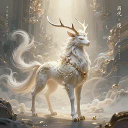 exquisite imaginative oimmortal creature beast from chinese mythology poster art, movie art, poster art, poster art, elegant, by lucusfilm, weta studio and james jean, 8 k, denoised