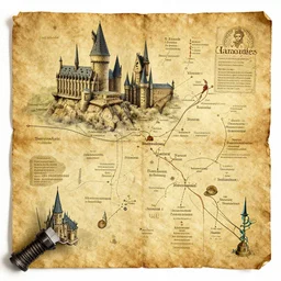marauders map of hogwarts showing names, mischief managed
