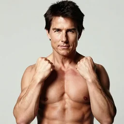 fine portrait of tom cruise, hands,........ muscular catgirl