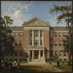 Baroque painting of the University of Michigan Law Library
