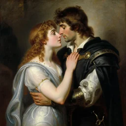 attractive male arthur pendragon confesses his love to attractive male merlin. highly detailed painting by gaston bussiere, craig mullins, j. c. leyendecker 8 k