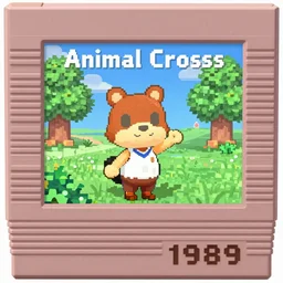 Screenshot of Animal Crossing for NES, 1989, 8-bit, pixel art