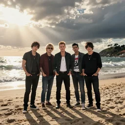 holiday photos of My Chemical Romance on holiday at the beach