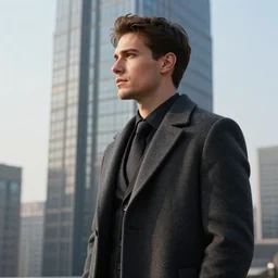 a skyscraper wearing a formal overcoat, portait photo profile picture, hyperrealistic concept art, octane render, unreal engine 5, digital art hi