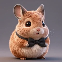 very cute disney pixar chinchilla wearing a bow tie, detailed fur, concept artwork, 3 d render official art, zootopia, cartoony, adorable design, disney disney disney hq, artstationhd