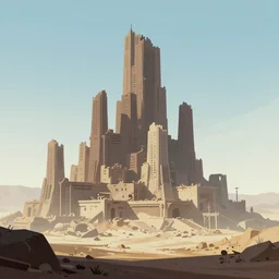 lost city by atey ghailan, by kaethe butcher, dynamic lighting, gradient light blue, brown, blonde cream and white color scheme, grunge aesthetic