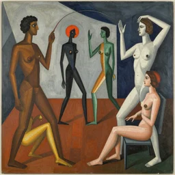 strange beings in a common space, oskar schlemmer, futurism, bauhaus