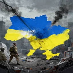 an illustration of russian invasion of ukraine going terribly wrong