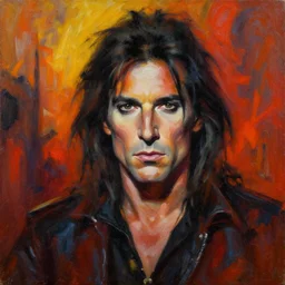 an epic and abstract portrait of ronnie james dio!!!!!!, hellscape!!!, oil painting, concept art, artstation, extremely detailed!!!