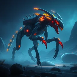 anteater mechanical creature robot!! in the horizon forbidden west horizon zero dawn style bioluminescence, official fanart, hd art station by jesper ejsing, and rhads deviantart, and ross tran, in the style of borderlands artworks in 4 k