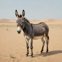 a donkey on the desert plains, realistic painting