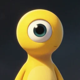 portrait one single eye Keetongu bionicle yellow by Greg Rutkowski