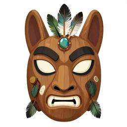 totem animal mask tribal feather gemstone plant wood rock shaman vodoo video game vector cutout illustration vivid multicolor borderlands comics by josan gonzales and dan mumford radiating a glowing aura