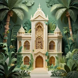 building, jungle, jungle, kirigami, paradox, volumetric light, insanely detailed and intricate, hypermaximalist, elegant, ornate, hyper realistic, super detailed, by remedios varo uranga