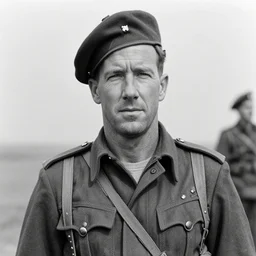 Richard Hammond as a officer during WW2, grainy monochrome photo