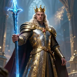 King Arthur with Excalibur, 4k, artstation, cgsociety, award-winning, masterpiece, stunning, beautiful, glorious, powerful, fantasy art