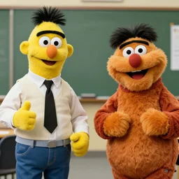 real life versions of bert & ernie as community college professor