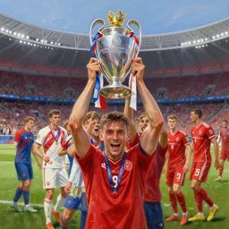 photo of players, people, football club spartak moscow wins the 2 0 2 4 champions league final at wembley stadium, digital painting, aesthetic, smooth, sharp focus, highly detailed painting by soviet realism, 8 k w 1 0 2 4