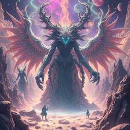 a psychedelic realm at the edge of existence where intensely creative astral beings exist, attempt to break into the human reality, in the style of wlop, illustration, epic, fantasy, hyper detailed, smooth, unreal engine, sharp focus, ray tracing