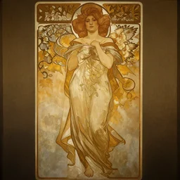 mother nature, atmospheric light, head to toe, in the golden hour, by caravaggio, by mucha