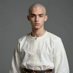 young bald jaden smith as ancient libu warrior, white shirt, intricate, elegant, highly detailed, digital painting, artstation, concept art, smooth, sharp focus, illustration, orientalism, bouguereau, rutkowski, mucha