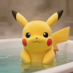 photographic portrait by Annie Leibovitz of pikachu in a hot tub, closeup, foggy, sepia, moody, dream-like, sigma 85mm f/1.4, 15mm, 35mm, 4k, high resolution, 4k, 8k, hd, full color