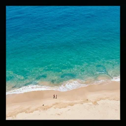 beach from above by disney concept artists, blunt borders, rule of thirds