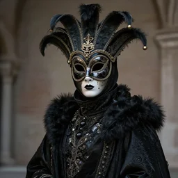 dark character design inspired by venice carnival, concept art, smooth