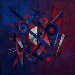 the brittle. digital painting, vertical, intricate, beautiful, detailed, grunge, illustration, abstract art by el lissitzky and malevich and kandinsky, trending on artstation. blue, dark red and dark purple color scheme, gradient darker to bottom
