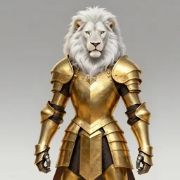 commission of an anthro albino lion wearing golden victorian armor, game design fanart by concept artist gervasio canda, behance hd by jesper ejsing, by rhads, makoto shinkai and lois van baarle, ilya kuvshinov, rossdraws global illumination radiating a glowing aura global illumination ray tracing hdr render in unreal engine 5, dramatic