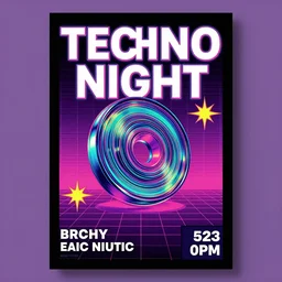 poster of a techno night, fluo colors, rave party, 9 0's rave party, graphic design, gradient, 3 d art, 3 d render, two shell, boiler room, nyege nyege, berghain, hyperpop